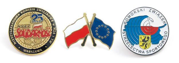 Pinsy tłoczone + miękka emalia